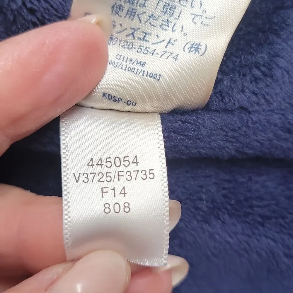 Lands'End. Blue Polka Dot Puffer Coat. Size 14. EUC